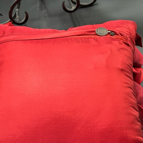 Pier 1 red fabric rose pillow, valentines - Picture 6 of 6